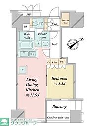 ウエストパークタワー池袋 1LDKの間取図画像