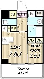 エミリブ池袋 1DKの間取図画像