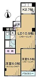 シャンブルグランドゥ 2LDKの間取図画像