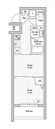 ハーモニーレジデンス文京千石 2Kの間取図画像