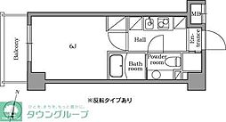 レジディア中村橋 1Kの間取図画像