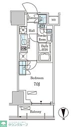 パークアクシス池袋 1Kの間取図画像