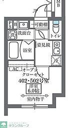 COCOCUBE板橋本町 1Kの間取図画像