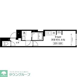サンフォレスタ文京大塚 ワンルームの間取図画像