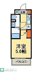 GENOVIA天王台 5階1Kの間取り