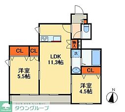 メゾンマスダ 2LDKの間取図画像