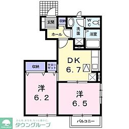 クレストファイン3 2DKの間取図画像