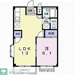 アメニティーハイツ 1LDKの間取図画像