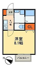 キャメル松戸5A 1Kの間取図画像