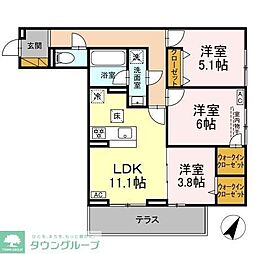 グランディール柏の葉 3LDKの間取図画像