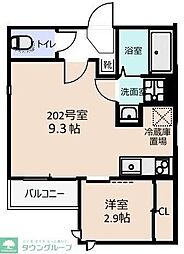 グランティック柏 1LDKの間取図画像