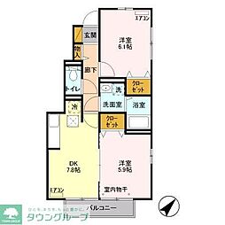 ガーデンヒルズ 2DKの間取図画像