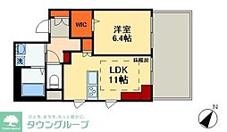 Victoire南流山 1LDKの間取図画像
