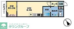メゾン・ドゥ・アッシュ柏の葉 1LDKの間取図画像