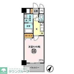 グランドライズ 1Kの間取図画像