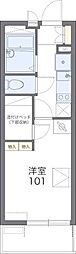 レオパレスハポネス3 1Kの間取図画像