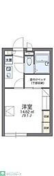 レオパレスロッソピアンコ3 1Kの間取図画像