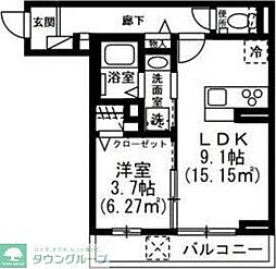 グランバニア 1LDKの間取図画像