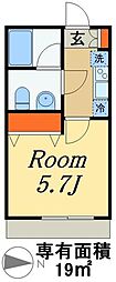 フェリスヴィラ船橋 1Kの間取図画像