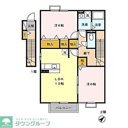 チェリーコート 2LDKの間取図画像
