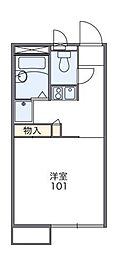 レオパレスサンハイム 1Kの間取図画像