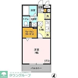 ドミール・ヤマキ 1Kの間取図画像