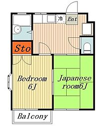 NSハイツ 2DKの間取図画像