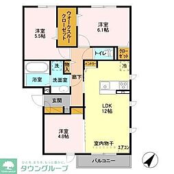マノアロア 3LDKの間取図画像