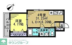 アーテル 1LDKの間取図画像