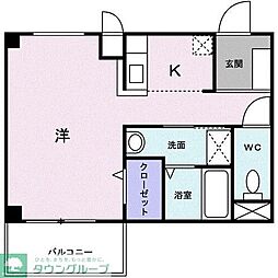 カーサ・アウローラ ワンルームの間取図画像