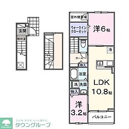 クレードル 2LDKの間取図画像