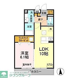 ハピネスストーム 1LDKの間取図画像