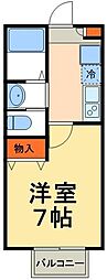 ピエール柏の葉 1Kの間取図画像