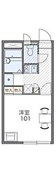 レオパレスbelsuono 1Kの間取図画像
