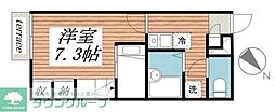 レスポアール 1Kの間取図画像