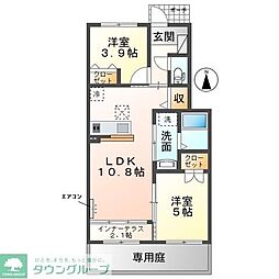 アールu3 2LDKの間取図画像