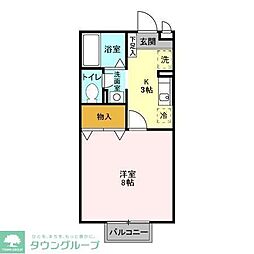 ヴィクトリア 1Kの間取図画像