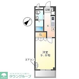アソルティーパーク 1Kの間取図画像
