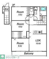 柏市中新宿3丁目アパート 3LDKの間取図画像