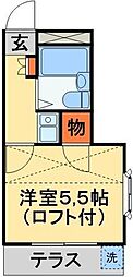 レオパレス柏第21 1Kの間取図画像