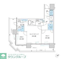 パークシティ柏の葉キャンパスザ・ゲートタワーウエスト 2LDKの間取図画像