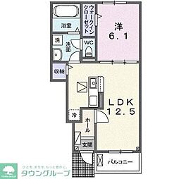 アザレアT2 1LDKの間取図画像