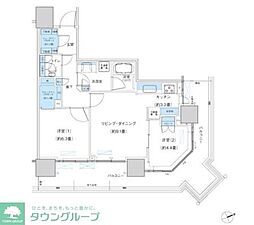 パークシティ柏の葉キャンパスザ・ゲートタワーウエスト 2LDKの間取図画像