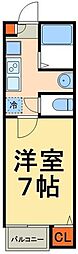 villa並木 1Kの間取図画像