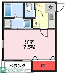 リブレア天王台 1Kの間取図画像