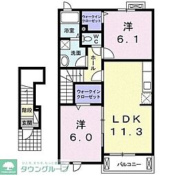 ジェントリー 2LDKの間取図画像