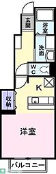 グレイス 1Kの間取図画像