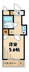京王相模原線 京王よみうりランド駅 徒歩7分の賃貸マンション 3階1Kの間取り