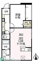プレジオ高津 1LDKの間取図画像
