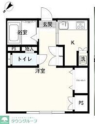 カサベルダ向ヶ丘 1Kの間取図画像